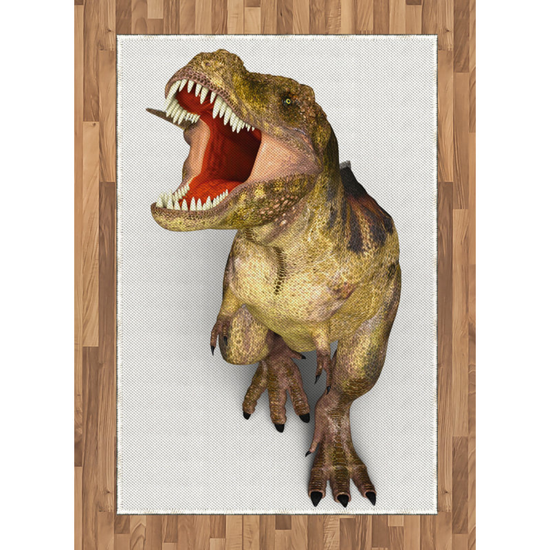 Tapis décoratif en fibre de polyester à haute densité Dinosaur, Rectangle— 4 pi x 5 pi 8 po