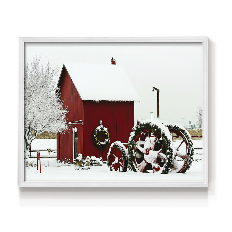 «Chirstmas Art» -XVI - reproduction encadrée - réarmable, H 22 po x l 28 po, Blanc