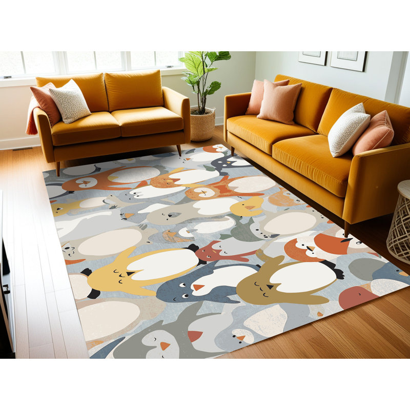 Tapis pour enfants 6 animaux Ginza, Rectangulaire 2 pi x 3 pi