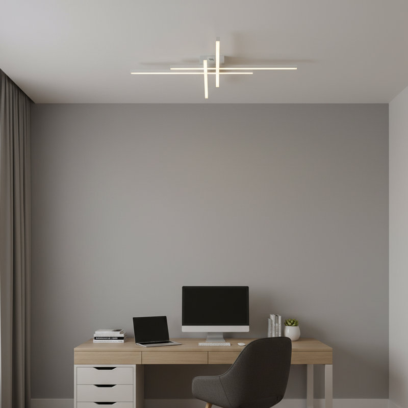 Plafonnier semi-encastré à DEL 4 lumières Whisman, White, H 2,8 po x l 38 po x P 38 po