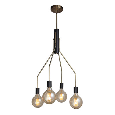 Luminaire suspendu sphère 4 lumières grappe Landy