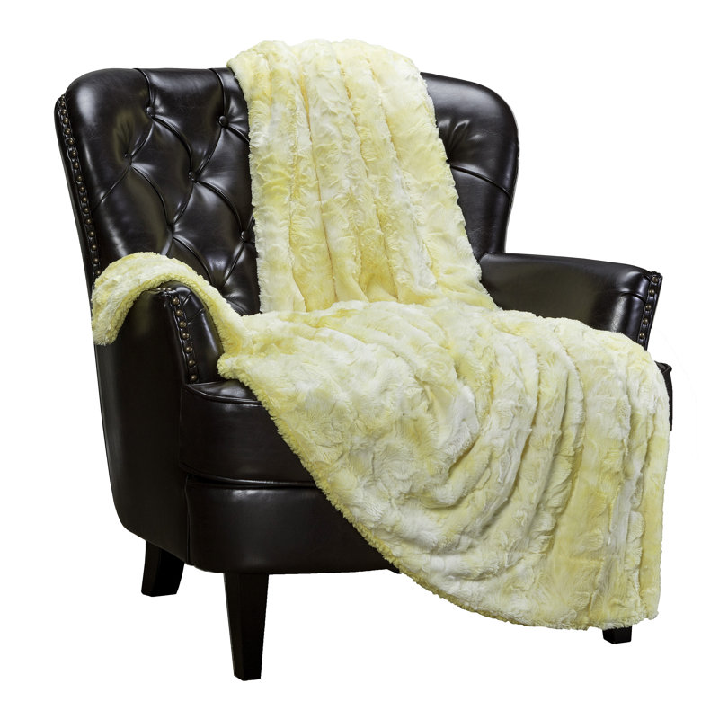 Couverture tissée , L 50 po x L 65 po, Jaune