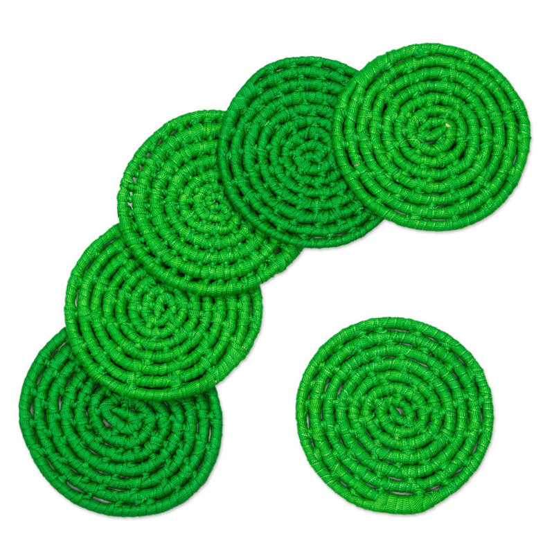 Sous-verre Party en fibre de cobalt naturel, Vert