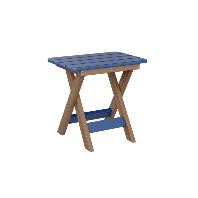 Berlin Gardens Folding End Table, Antique Mahogany, Pacific Blue