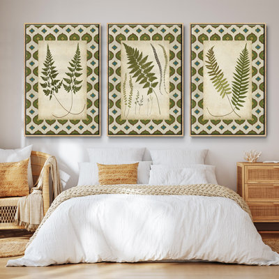 Moroccan Ferns I - ensemble de 3 reproductions sur toile