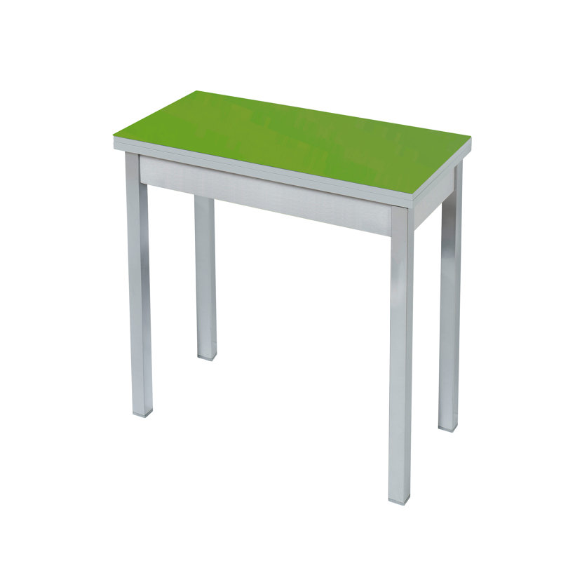 Dhima Glass Top End Table, Green