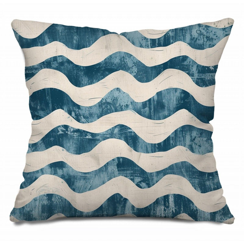 Waves Throw Pillow, 16"H x 16"W