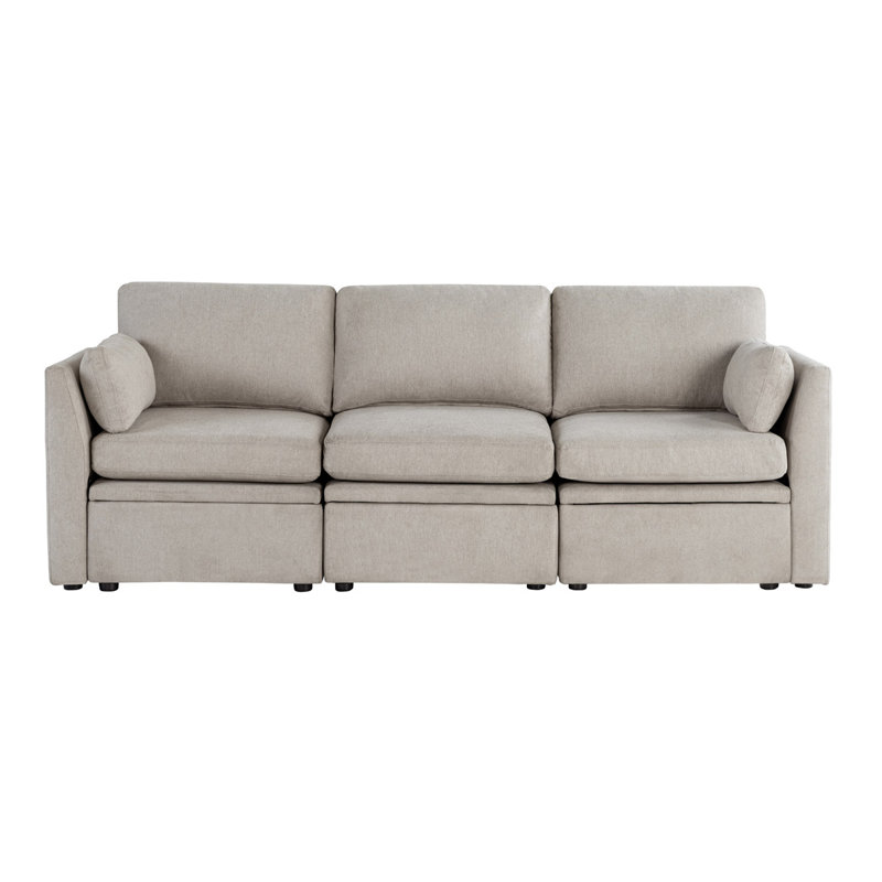 Canapé modulaire en tissu, 3, Polyester beige