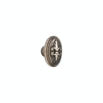 Fleur De Lis Bronze Oval Knob