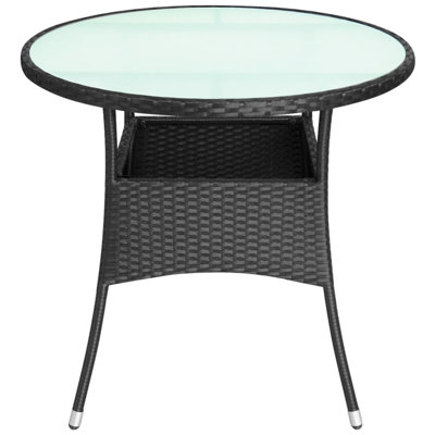 Nyla Round Glass Outdoor Dining Table