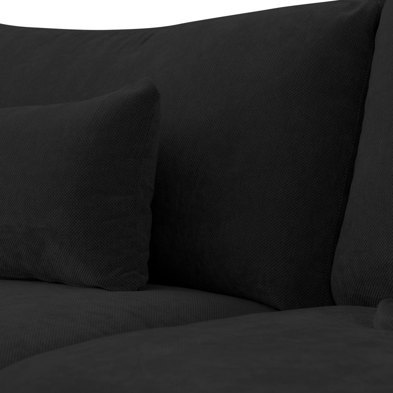 Canapé modulaire avec repose-pieds 6 pièces 6 pièces, Mélange de lin gris anthracite foncé