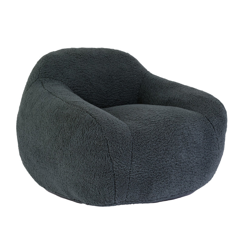 Memory Foam with Armrests, Dark Gray Teddy, 26.8" H x 39.4" W x 36.6" D