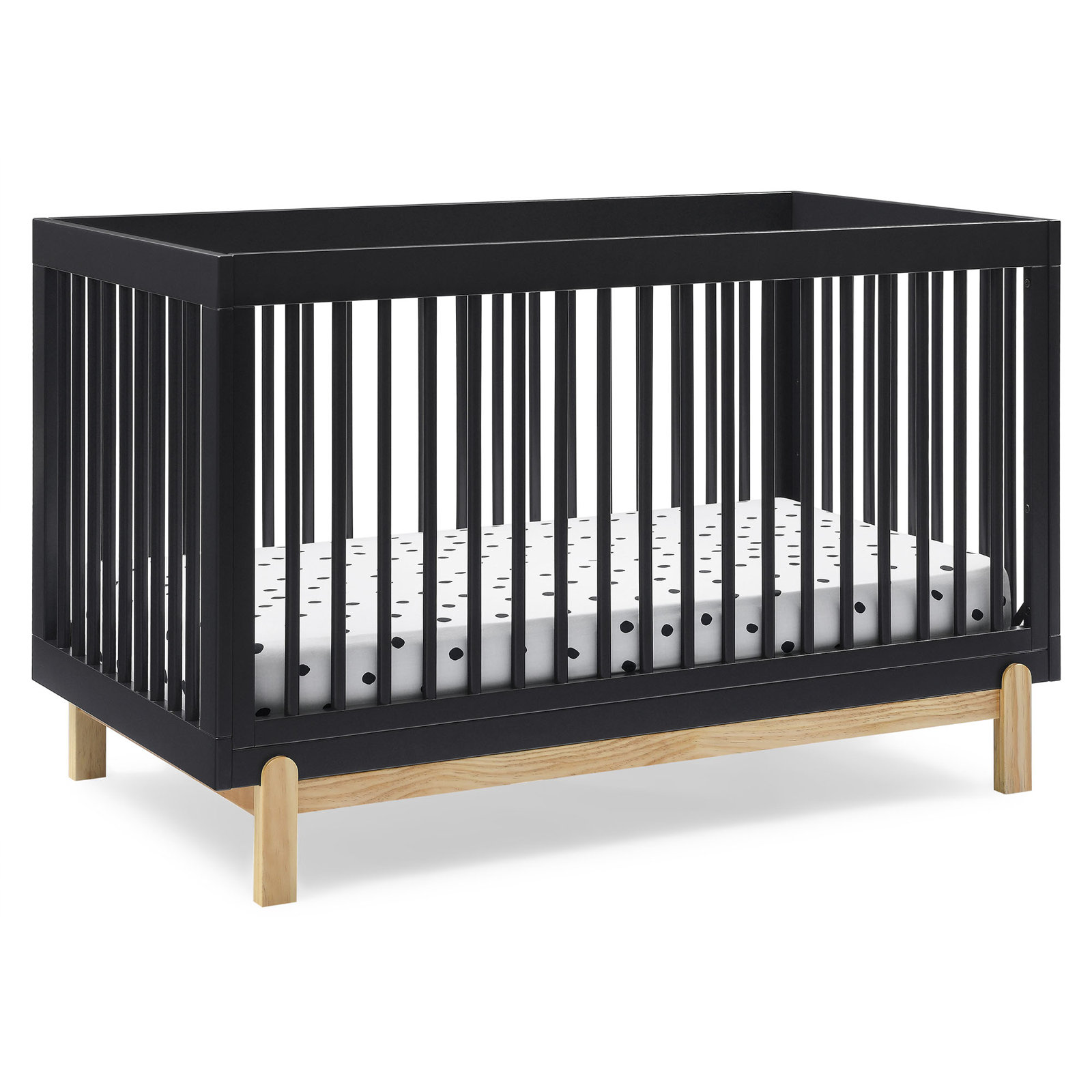 Poppy Pine 4-in-1 Convertible Crib, Midnight Gray