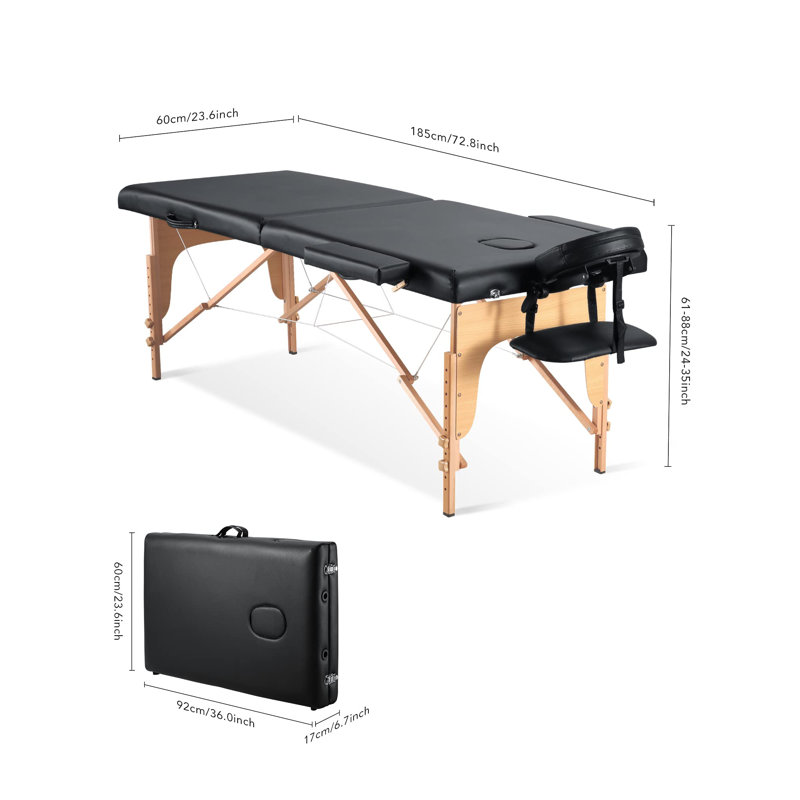 Table de massage professionnelle Chaska Lit de massage professionnel 35 pouces à hauteur ajustable