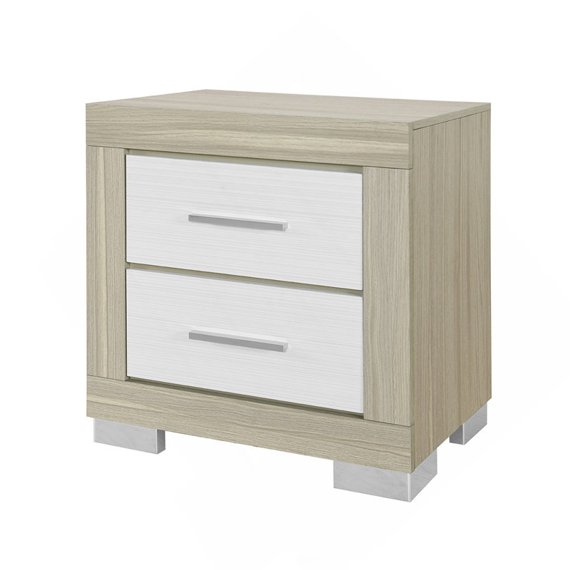 Natural And White Nightstand, Natural/White