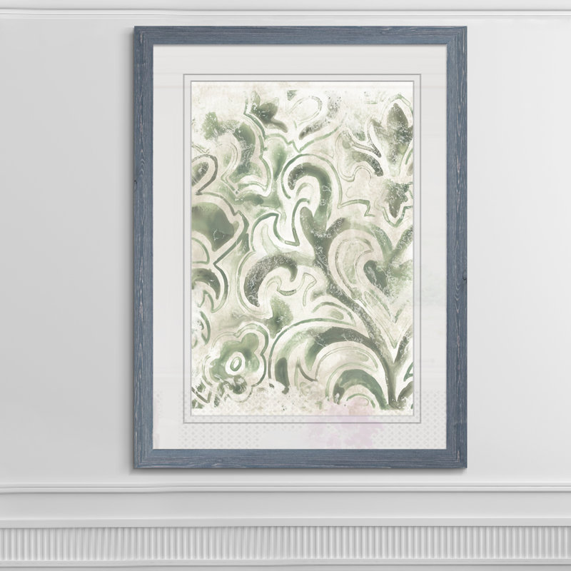 « antique tile iv » par paul cezanne-image-cadre de dessin, Cadre en papier gris, H 44 po x l 32 po x P 1,25 po, Blanc