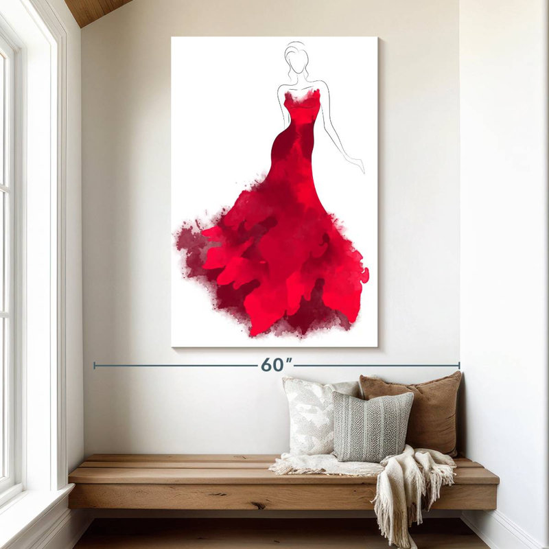 Shuttleworth Red Couture Dress, 51" H x 34" W