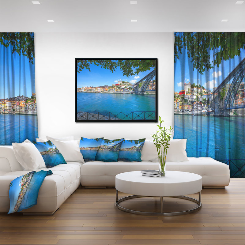 «Douro River and Iron Bridge Portugal», reproduction de photo sur toile tendue encadrée, H 14 po x l 22 po x P 1 po