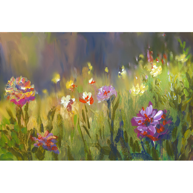 Summer Oil Painting Landscape, Impressionism by Pobytov - Print, 30cm H x 46cm W