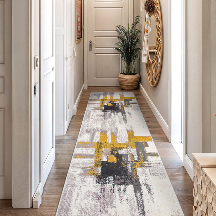 Doucette Abstract Ivory/Gold/Gray Area Rug