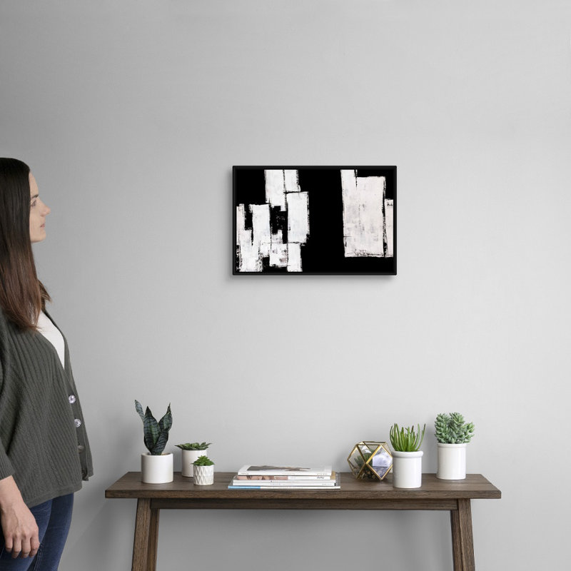 « Break Down » par Brent Abe-impression d’art graphique sur toile, Cadre flottant noir, H 14 po x l 20 po x P 1,75 po