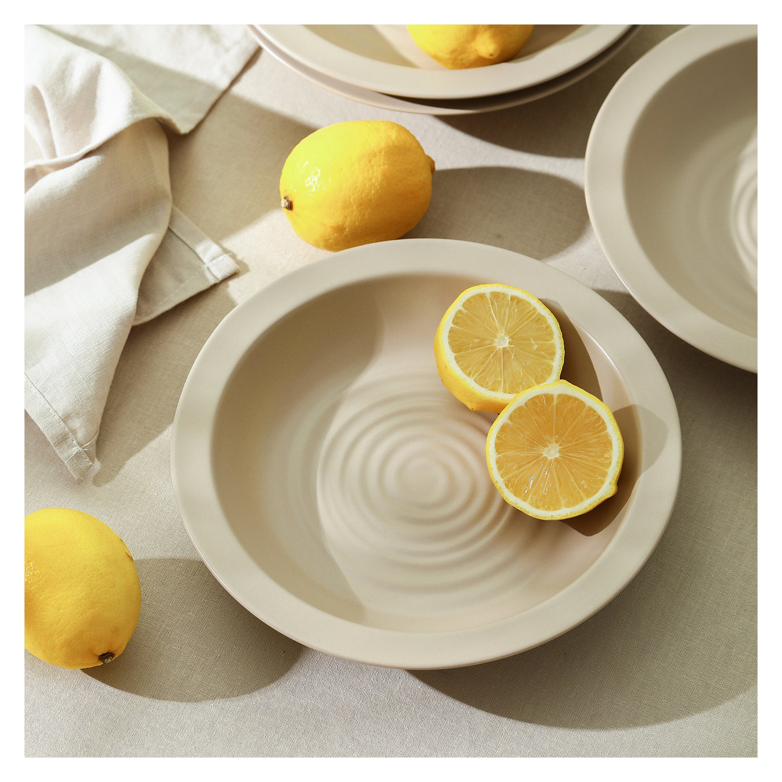Stone Lain Orbit 12-Piece Dinnerware Set Stoneware, Beige