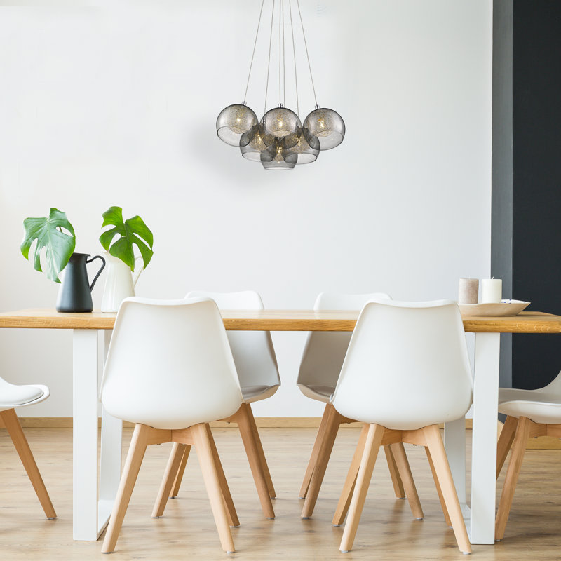 Theodore 6 - Light Glass/Aluminium Cluster Pendant