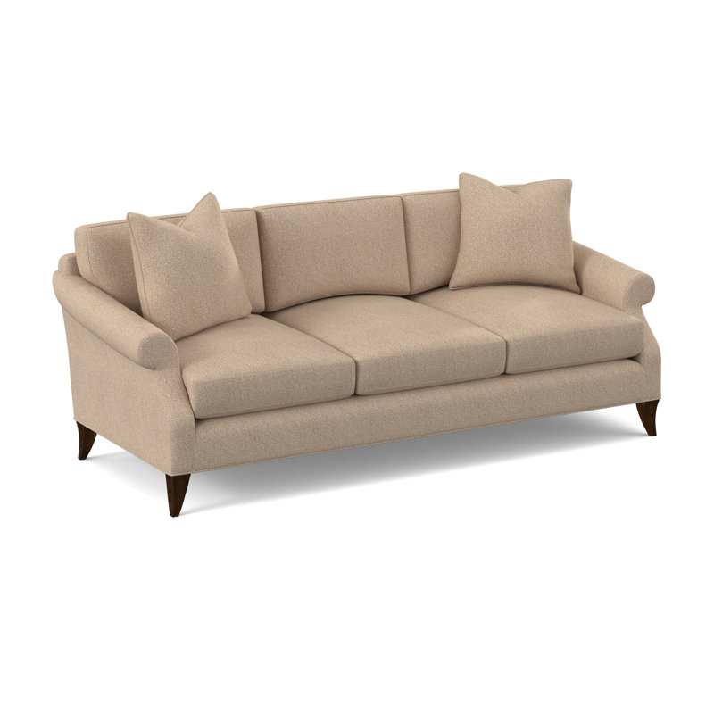 Turner Upholstered 86'' Sofa, American Walnut, Maya Wheat Polyester Blend