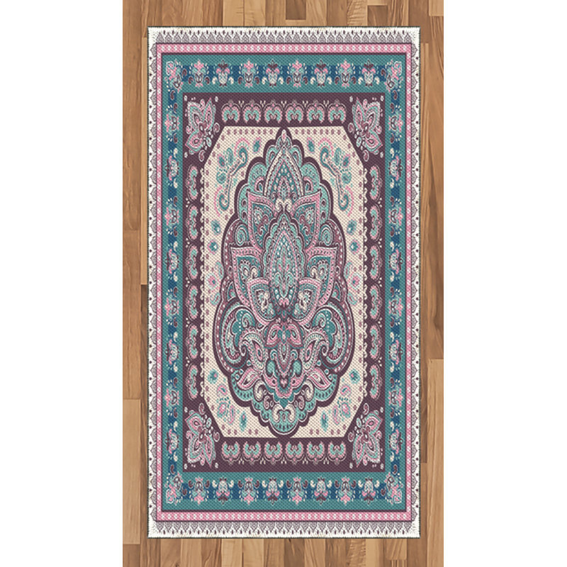 Ethnic High Density Long Fiber Poly Threads Decorative Area Rug Carpet, Rectangle 2'7" x 5'