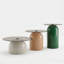 3P Nesting Coffee Table Set - Glass Top, Space Saving - Grey/Brown/Green