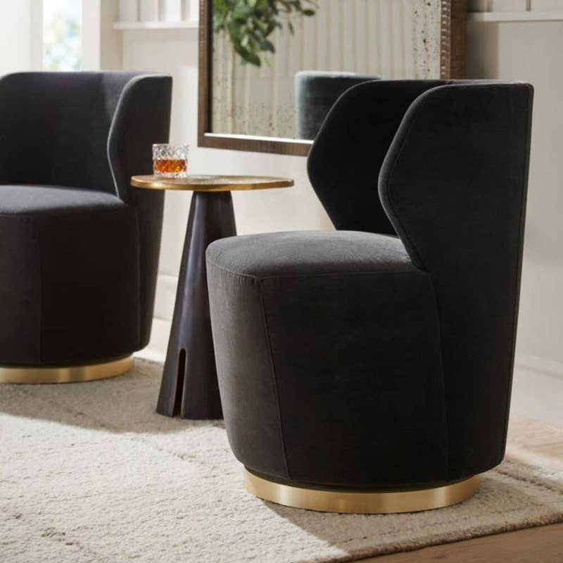 Poppy Side Chair, Midnight Gray Polyester