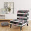 Fauteuil de chambre en velours rose et noir