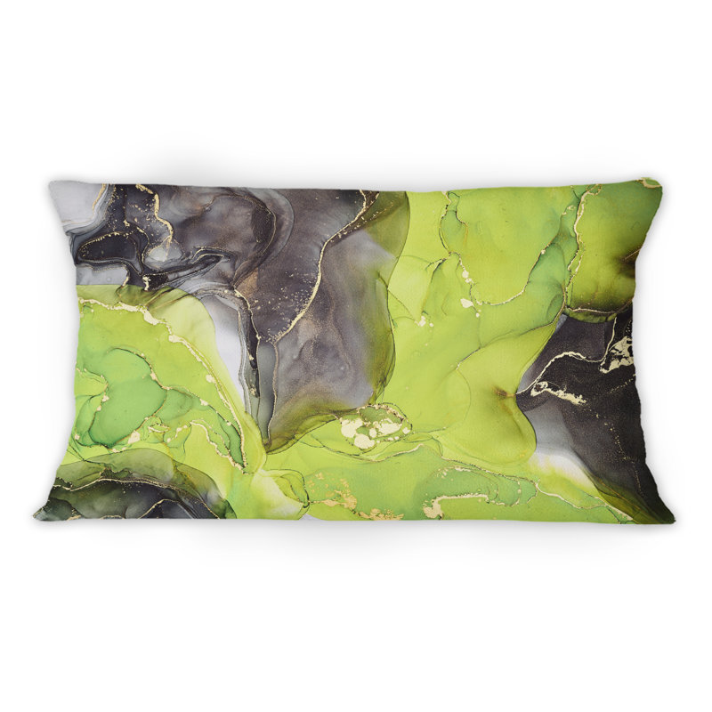 Coussin 12 "x 20" Green And Black Luxury