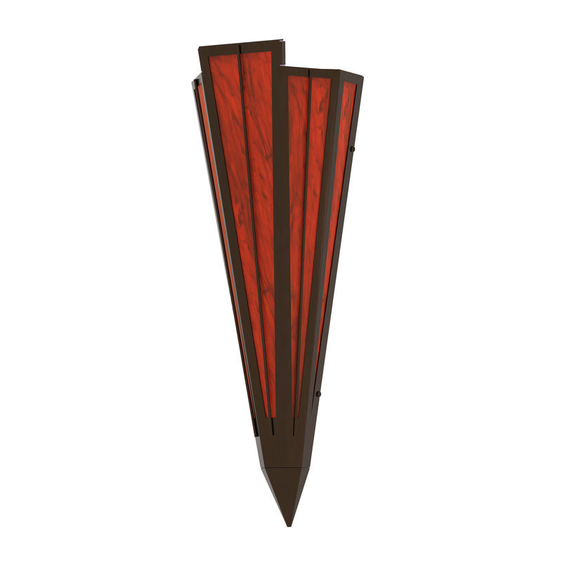 Applique murale 7,25 po de largeur Brum, Bronze intemporel, Rouge, Idalight