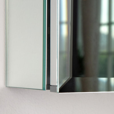 30*24 Inch Single Door Mirror Aluminum Medicine Cabinet Surface Mount Or Recessed Bathroom