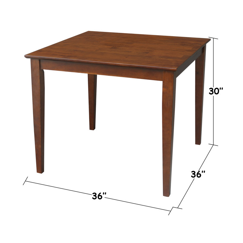 Table à manger en bois massif Calumet Heimann, H 30 po x L 36 po x l 36 po, Espresso
