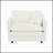 Deep Single Seat Sofa Upholstered Reading Armchair for Living Room, Comfortable and Stylish White Chenille Fabric-1282895235