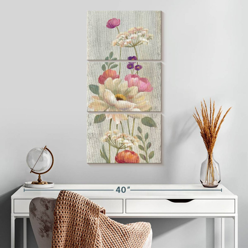 Floral rétro I, H 32 po x l 15 po