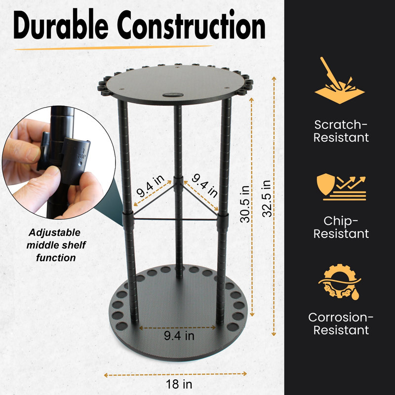 17 Round rotating Rod Rack With Storage Capacity