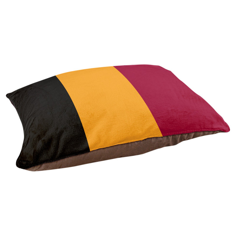 Coussin Designer, Grand (L 40 po x l 50 po), Noir / jaune / rouge