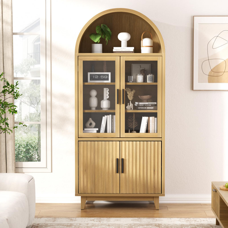 Grande armoire de rangement arquée 70,8 po, Noir, Jaune