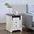 Farmhouse 2-Drawer Nightstand with Charging Station, For Bedroom or Living Room Side Table-2140615479