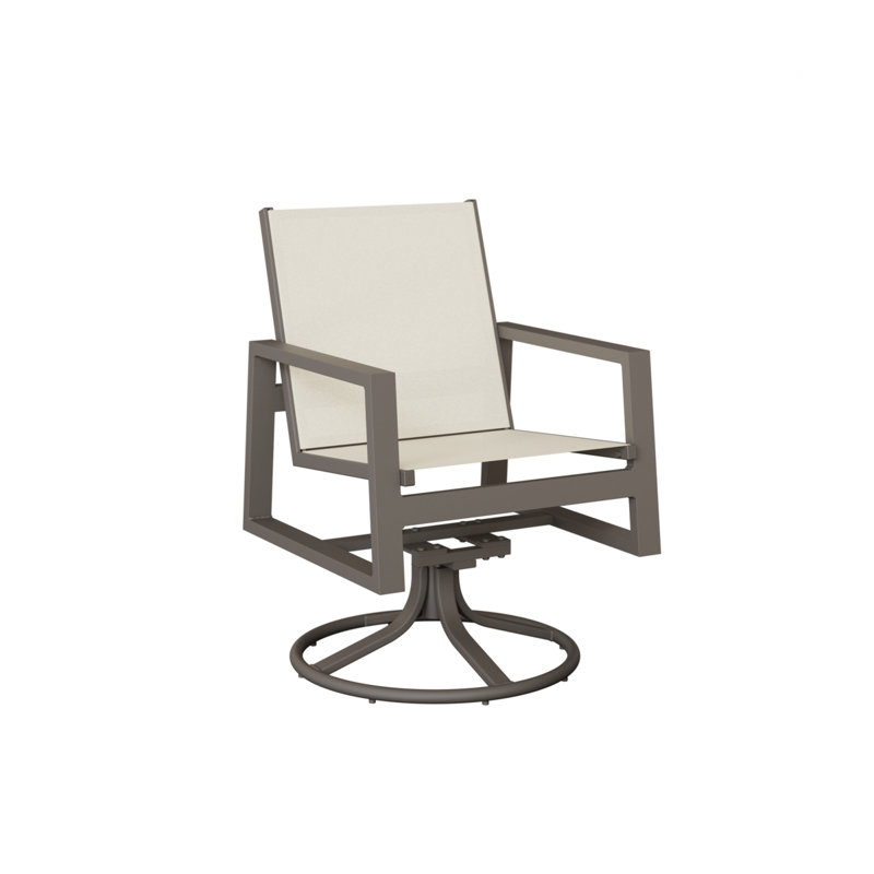 Chaise berçante pivotante en aluminium Vida Luna avec tissu Kozo Abalone, Blanc, Aluminium graphite