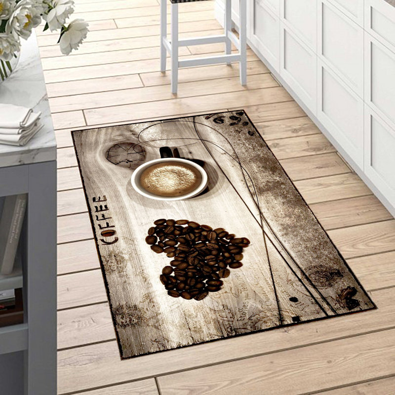 COFFEE kitchen rug, Beige, Rectangle 50 x 80cm