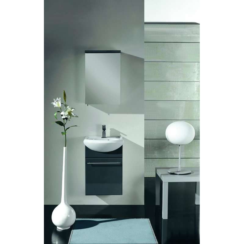 Viggo 18" Wall-Mounted Single Bathroom Vanity Set, Gray