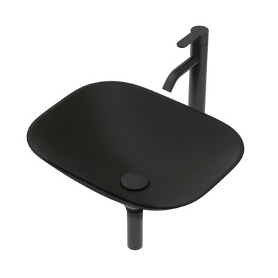 Tempered Glass Bathroom Sink With Matte Black Faucet And Hygienic Pop-Up Drain - Ideal For Family Bathrooms Artistic Vessel Efficient Optimizes Space Utilization