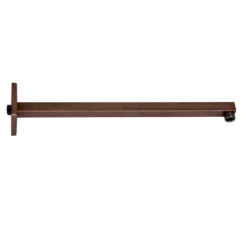 Wallmount Modern Square Shower Arm with Flange, Oil Rubbed Bronze