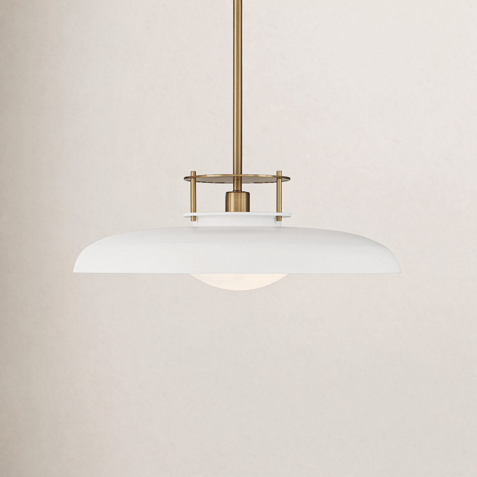 Chessa Dimmable Single Light Pendant, White, White