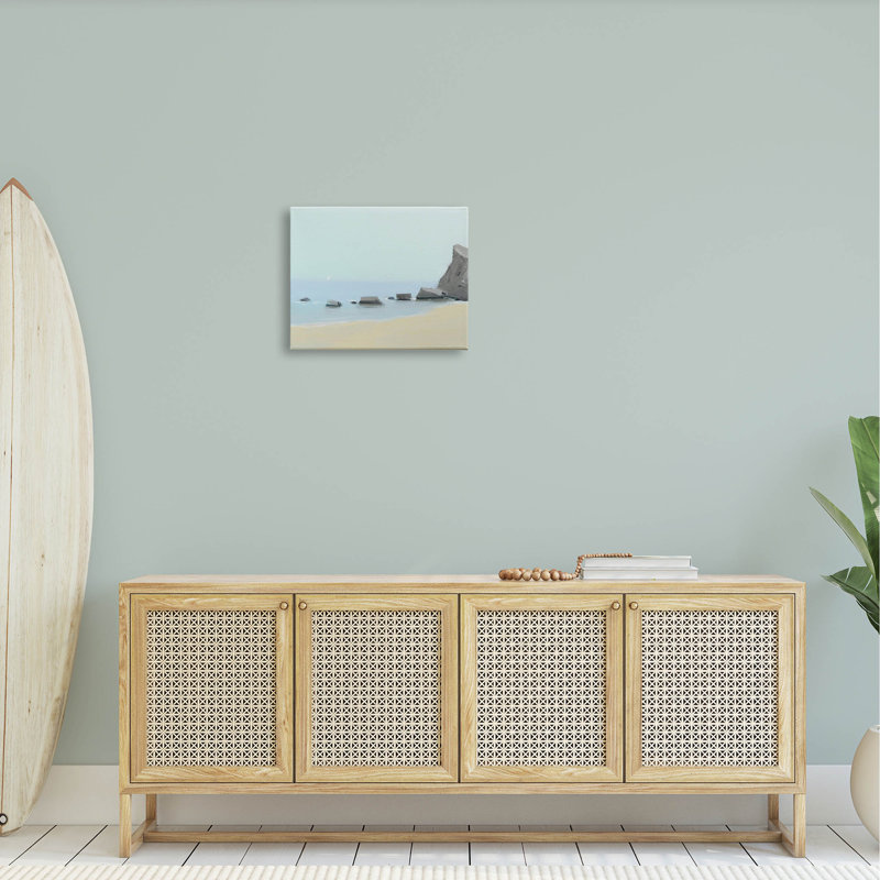 Calm Coastal Beach Landscape Canvas Wall Art