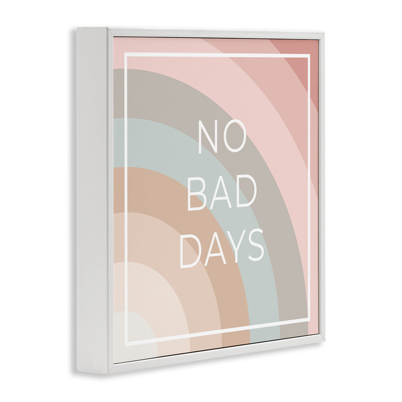 No Bad Days Rainbow, art de la giclée par Anna Quach, Estampe numérique encadrée blanc bord de mer, H 12 po x l 12 po